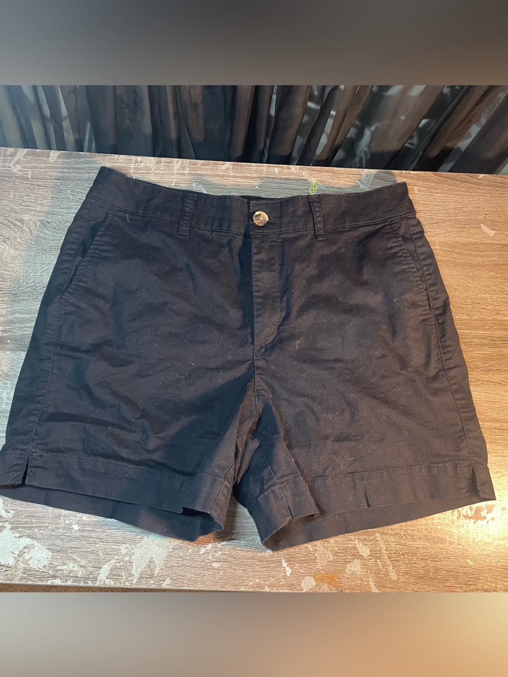 Black High-Waist Chino Shorts